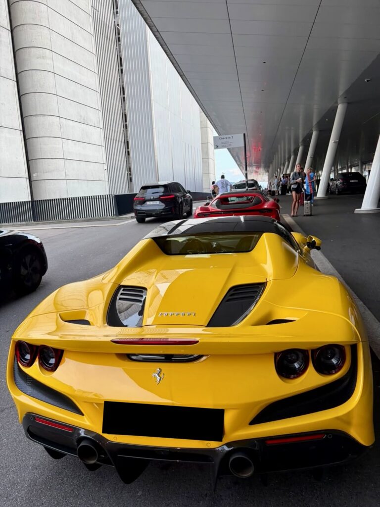Ferrari F8 Spider Yellow Airport